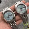 Excellent Wristwatches 228206 Ice green dial 40mm Stainless Steel 316L ETA 2813 Movement Automatic Men Watch Watches288T