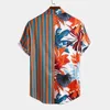 Mäns casual skjortor aqua x classic t för män skjorta hawaiian tryck trend långärmad sköldpadda hals topp mens gul