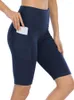 Leggings voor dames zomer polyester zakken gym leggins vrouwen korte fitness sport yogabroek hoge taille elastiek
