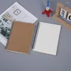 Planejador de notebooks de bobina de bobina em espiral Kraft ladeado Diário em branco do diário de papel diário de papel para materiais de material escolar artigos de papelaria