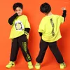 Scene Wear Children Hip Hop Jazz Dance Costume Green Street Suit Boys Korean Loose Clothing Modern Performance Clothing for Girls