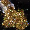 Nagelglitter 1 doos holografische mix vlokken dikke nagels kunstdecoraties pailletten fijn poeder paillettes chroom glans oog cosmetica