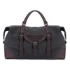 Duffel Bags Men 55 cm grote reis handbagage canvas lederen schouder grote capaciteit weekenden tot een traag