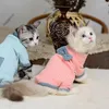 Костюмы для кошек Дуомасми Зимний теплый мягкий котенок наряды с толчков пижамы пулвер сфинкса одежда безволосы