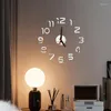 Zegary ścienne Nowoczesne design 3D DIY Acryl Mirror naklejka Zegar Home Decor Mural Dekale Masowe cyfrowe cyfrowe