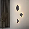 Wall Lamps LED Lamp With Touch Switch Round Bedroom Bedside Light Black/White Aisle Sconce Indoor Stair Lighting Fixture