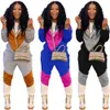 2024 Tasarımcı Kadın Trailsits Casual Patchwork İki 2 Parça Set Sweatshirt Pantolon Takım Sokak Giyim Uzun Kollu Leydi Kıyafet Sonbahar Kış Toptan Kıyafetleri 9068