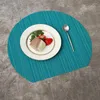 Table Mats Nordic Semi-circular PVC Kitchen Dining Mat Teslin Thermal Insulation Western El Wear-resistant Home Decor Washing