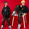 Stage Wear Kids Hip Hop Clothing Boys Black Sweatshirt Tops Camouflage Pants Street Dance Outfit Modern Jazz Costume BL5194