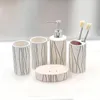 Bath Accessory Set Ceramic Bathroom Five-piece Wash European-style Simple Supplies Kit Soap Dish Dispenser Brush Holder