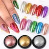 Nagelglitter 12 kleuren/set spiegel poeder holografisch chroom metallic pigment stof Diy Art Dipping