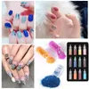 Nail Glitter SYX 12 Bottles Rose Gold Colors Sandy Powder Shiny Luxury Sparkles Art Sequins Pigment Flakes Dust Decorations