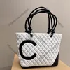 CC Brand Shopping Bags Ladies Two-toner Patchwork Campeng Beach Totes Bags Quilted Genuine Leather Letter C Shopping Bag Designer Handle Handbag Outdoor Large C