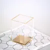 Pudełka do przechowywania wshyufei przezroczyste złotą uchwyt na biuro biurowy biurko papierowe pudełko kosmetyczne produkty gospodarstwa domowego dekoracja komputerów stacjonarnych