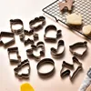 Baking Moulds Stainless Steel Cookie Cutters Fondant Mold Set Of 12pcs-Snowman Christmas Tree DIY Pastry Decorating Tools