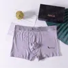 Mode mens boxers shorts underbyxor män sexiga underkläder brev tryck undervande andningsbar boxare underkläder med låda