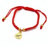 Link Bracelets Wholesale Lucky Red Rope Charm Beads Bracelet For Women Men Bangle Fashion Jewelry Mother's Day Gift Valentine's