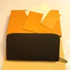 Najwyższej jakości projektanci zippy męski portfel luksusowe torby wieczorowe portmonetka z wytłoczonym zamkiem błyskawicznym portfele kopertówki torebki z pomarańczowym pudełkiem worek na kurz