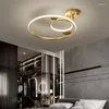 Plafoniere FKL Lampada LED moderna in rame per corridoio camera da letto Apparecchi di illuminazione per interni rotondi con anello dorato nordico