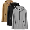 M￤n jackor sp￥rdr￤kt hoodie tr￶ja vindt￤t varm nylonrock mens huva fitness l￥nga ￤rmar solida sport som k￶r utomhus huva h￶g halselastisk blixtl￥s