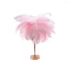 Table Lamps 50 Feathers 96 LEDS Lamp With Remote Contorl Brightness Adjustable Home Decoration DIY Natural Ostrich Feather Night Light