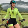 Set da corsa Maglia da ciclismo femminile Dermotuta Sportwear Donna Bicicletta Manica lunga Tuta Abbigliamento Mtb Bike Wear Arancione Mujer