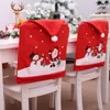 Pokrywa krzesła okładka Santa Claus Kitchen Stół Święta wakacyjna Dekoracja Dekoracja Fundda Silla G807