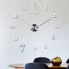 Wandklokken 3D Clock Mirror Stickers Creative Diy Verwijderbare kunststicker Huis Woonkamer Decoratie Quartz Naald