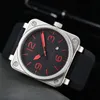 2023 Neue Armbanduhren Männer Automatische mechanische Uhr Bellbraun Leder Black Ross Gummi -Armbanduhren Geschenk2945935