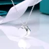 Collane Ciondolo in argento sterling 925 Collane con ciondolo Gioielli femminili Squisito ufficiale Classico e co Cuore blu Lusso Tiffanynet Alta qualità Mr1a