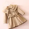 Coat Girls Baby's Kids Windbreaker Jacket Outwear 2022 Red Pink Spring Autumn Cotton Button Cardigan School Barnkläder