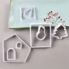 Bakning formar 1set 3d DIY House Scenario Cookie Cutters Biscuit mögel Fondant Chocolate Cake Emponsing Stencil Tool