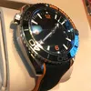 KLASSIEKE Saffier Heren Heren Oranje Automatische Horloges Beweging Mechanisch Luxe horloge Rubberen band masters montre de luxe Watch2506