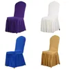 Chair Covers Lychee Pleated Skirt Pendulum Cover Stretch Elastic For Home Kitchen Wedding Birthday Party