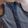 Gilets pour hommes de haute qualité multi-lavé japonais poche vintage vêtements de travail cowboy gilet hommes et femmes BF style lâche mince manteau