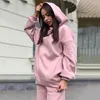 Kvinnors tvåbitar byxor Kvinnor passar Autumn/Winter Fashion Solid Color Hooded Casual Two-Piece Outfit Woman's Sy Drop Sale JQMY9700