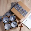 Bowls Gift Box Set Blue And White Porcelain Rice Bowl Ceramic Tableware Soup Salad Mixing Home Kitchen