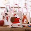 Poupée 3D Joyeux Noël Mignon Lin Brodé Sac Fourre-Tout Cadeau Sac De Bonbons Emballage De Vacances Décoration De Noël RRA808