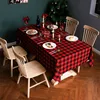 Bordduk Battilo Christma Rectangular Plaid Drabla Cotton Washable för utomhuspicknickkök och semesterdekor