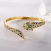 S3396 Copper Gold Plated Zircon Leopard Bangle Bracelets For Women Niche Design Bracelet