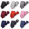 Bow Ties High Quality 6CM Slim For Men 2022 Fashion Zipper Tie Striped Business Suit Polka Dot Simple Easy To Pull