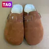 Sandals New Designer women Boston Clogs Slippers Slides Germany Cork Sandal fur slide mens Loafers Shoes womens Leather Suede Taupe Motion current 67ess