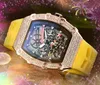 Mode populaire femmes homme montres ceinture en caoutchouc haute qualité creux squelette diamants anneau mouvement à quartz belle table élégante Couple montre-bracelet en gros et au détail