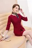 Vestido de duas peças moda cinza blazer feminino feminino de negócios snaia e jaqueta conjuntos de jaquetas trabalham esteticista senhoras elegantes estilos de uniforme de escritório