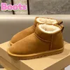 Fashion Australia Classic Ultra Mini Platform Boots Tazz Suede Slipper Women Snow Boot Designer Slippers Chestnut Charcoal Brown Sheepskin2023