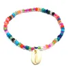 Anklets multicolor p￤rlstav sn￤ckskal ankel armband bohemiska glasp￤rlor p￤rla sten godis f￤rg kvinnor