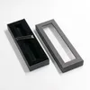 Caixas de embalagem de caneta de presente personalizadas pequenos capa de papel l￡pis de papel transparente Caixa de caneta transparente com janelas PVC A354