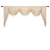 Curtain European Royal Beige Chenille Waterfall Valances For Window Living Room Swags Pelmet Valance Curtains Bedroom