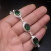 Link Bracciali Incredibili gioielli di moda GreenTopaz Charms color argento Link per donne 8 pollici HD758