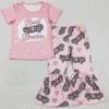 RTS Baby Girl Clothing Set Spring Summer Summer Kids Designer Rous Girls Manga Shorl Bell Roupfits Boutique Kids Sets Wholesale Bulk